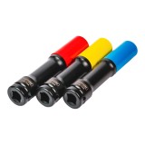 Set tubulare de impact, 1/2" 17,19,21mm cu protectie 150 mm, Topmaster 338807