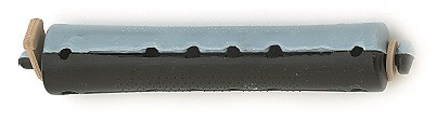 Set 12 bucati bigudiuri din plastic cu elastic pentru permanent Gri&amp;albastru 80 mm x grosime 16 mm