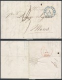 Belgium 1840 Stampless Cover + Content Brussels to Mons D.1016