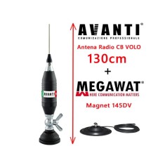 Antena Radio CB AVANTI Volo 130cm cu Magnet Megawat 145DV prindere fluture