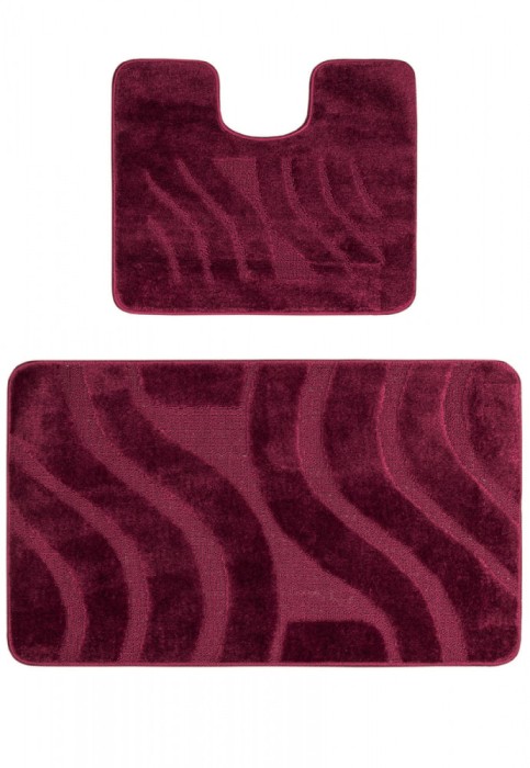 Set 2 Covorase Baie Model Symphony 2576, Marimi 60 x 100 50 x 60 cm, Mov, Antiderapant, Antialergic, Polipropilena