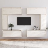VidaXL Comode TV, 6 buc., alb, lemn masiv de pin