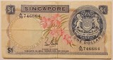CY - Bancnota "One 1 Dollar Dolar 1967 Singapore" circulata / RARITATE