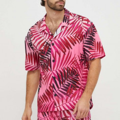 HUGO cămașă bărbați, culoarea roz, cu guler clasic, relaxed 50510621