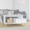 Gossi masuta de cafea, alb extralucios, 90x49x45 cm, lemn compozit