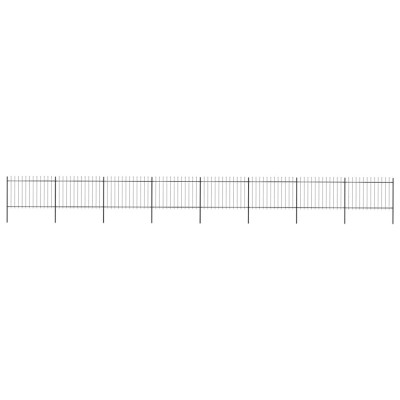 vidaXL Gard de grădină cu v&amp;acirc;rf tip suliță din oțel 1426x120 cm, negru foto