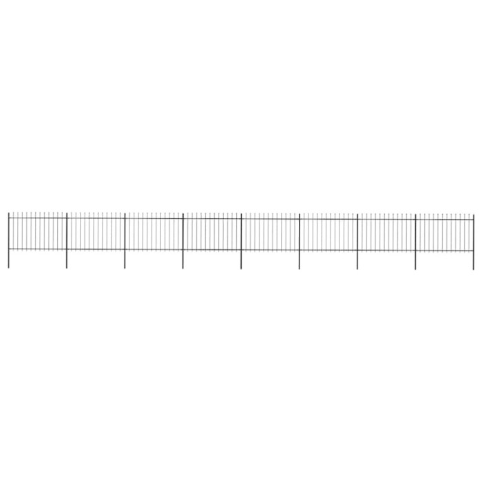 vidaXL Gard de grădină cu v&acirc;rf tip suliță din oțel 1426x120 cm, negru