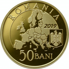 50 Bani 2019 PROOF in capsula + 50 Bani 2018 Marea Unire, in capsula, din fisic foto