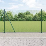 VidaXL Gard din S&acirc;rmă Sudată cu 7 St&acirc;lpi Flansați Verde 1.4x10 m Oțel