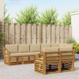 vidaXL Seturi de canapele 8 pcs Natural și Bej Lemn Solid de Acacia 3375028