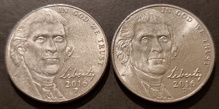 5 centi USA - SUA - 2016 P+D