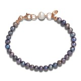 Cumpara ieftin Brățară Perle Cultură Gri Argint 925 Fantasy, Reglabilă 18-23cm, Placată Aur Roz, Made in Italy