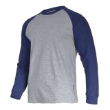 Tricou Bumbac Cu Maneca Lunga / Gri-albastru - 3xl