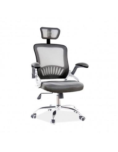 Scaun birou SL Q831, mesh, mecanism de balans, cotiere reglabile, rotatie 360&deg;, suport lombar, 100 kg, negru