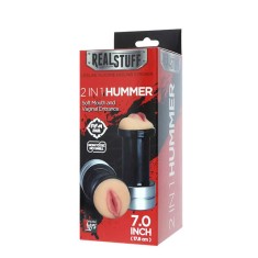 RealStuff 2 in 1 Hummer Mouth &amp; Vagina - Masturbator cu 2 intrări, 17.5x 5.5 cm