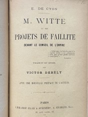 carte veche - M. Witte et ses projets de faillite 1897 E de Cyon Rusia