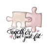 Sticker decorativ Puzzle Togheter we just fit , Roz, 57 cm, 3433ST, Oem