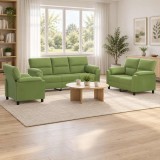 Cumpara ieftin Set de canapea 3 pcs Verde deschis Catifea