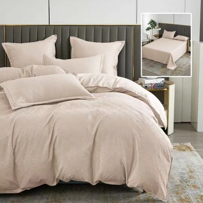 Lenjerie pat dublu,bumbac finet,6 piese,cearceaf normal 230x250cm, cearceaf pilota 200x230cm, 2 fete de perna 50x70, 2 fete de perna 70x70,bej-81219 foto