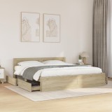 VidaXL Cadru de pat cu tăblie stejar sonoma 180x200 cm lemn prelucrat