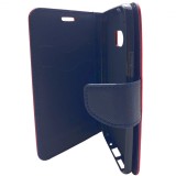 Husa tip carte Fancy Book rosu cu bleumarin pentru HTC 10 Lifestyle