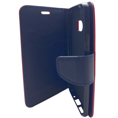 Husa tip carte Fancy Book rosu cu bleumarin pentru HTC 10 Lifestyle foto