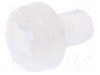 Surub M3, poliamida, lungime 5mm, cap rotund, pas filet 0.5, DREMEC - 8G205M3X05