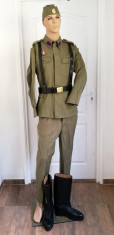 Uniforma Tinuta militara kaki vara RSR Comunista Sergent Intendenta cu Cizme foto