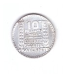 Moneda Franta 10 francs/franci 1938, stare foarte buna, curata, Europa, Argint