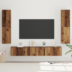 vidaXL Set comodă TV 7 pcs Lemn vechi 80 x 30 x 30.5 cm Lemn compozit