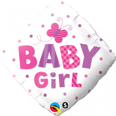 Balon botez fetita Baby Girl Diamond din folie 43cm foto