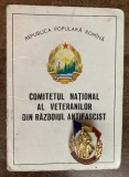 QW13 10 - 1964 - militar - Legitimatie Veteran de razboi cu insigna