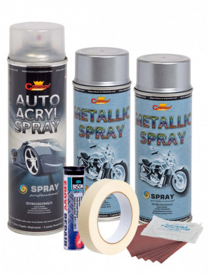 Kit complet reparatie si vopsire jante culoare Argintiu Metalizat, V2 foto