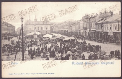49 - SIGHET, Maramures, Market, Litho, Romania - old postcard - unused foto