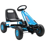 AIYAPLAY Gokart cu pedale pentru copii, scaun reglabil pe &icirc;nălțime, roți EVA, fr&acirc;nă, ambreiaj, 3-8 ani, Albastru | Aosom Romania