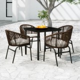 VidaXL Set de mobilier pentru grădină, 5 piese, maro