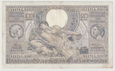 Belgia 100 francs 1943_Regina Elisabeta si regelel Albert_11179.L.926 foto