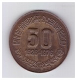 Medalia 50 ani 1926-1976 Intreprinderea de radiatoare si cabluri Brasov (in prezent Romradiatoare)