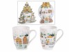 Set 2 cani Craciun portelan multicolor Village &Oslash; 8 x 10,5 H, 300 ml
