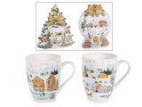 Set 2 cani Craciun portelan multicolor Village &Oslash; 8 x 10,5 H, 300 ml