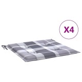Cumpara ieftin Perne de scaun, carouri gri, 4 buc., 50x50x3 cm, textil Oxford
