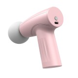 Mini aparat de masaj, flippy, tip pistol, incarcare usb tip c, portabil, pentru relaxare musculara, autonomie 120 min, 3 trepte de viteza, roz