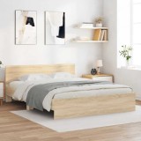vidaXL Cadru de pat cu headboard Sonoma 152 x 203 cm Lemn compozit 3402861