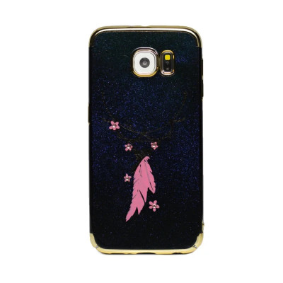 Husa hard fashion Samsung Galaxy S6 Contakt Black feather foto