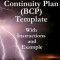 Business Continuity Plan (Bcp) Template with Instructions and Example