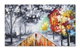 Cumpara ieftin Tablou indragostiti pictat manual, Impreuna pe aleea vietii, 100x60cm ulei pe panza, Spectaculos