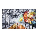 Tablou indragostiti pictat manual, Impreuna pe aleea vietii, 100x60cm ulei pe panza, Spectaculos