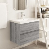 vidaXL Dulap de chiuvetă, sonoma gri, 60x38,5x45 cm, lemn prelucrat