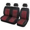 Huse pentru VW TRANSPORTER T5 Van Negru Cusatura Rosu Piele Textile
