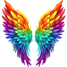 Sticker decorativ, Aripi, Portocaliu, 60 cm, 1303STK-5